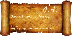 Georgijevits Ahmed névjegykártya