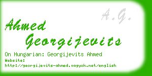 ahmed georgijevits business card